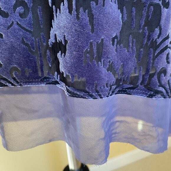 SIMPLY VERA Wang plum purple burnt velvet chiffon tunic, sz XS - Picture 4 of 6